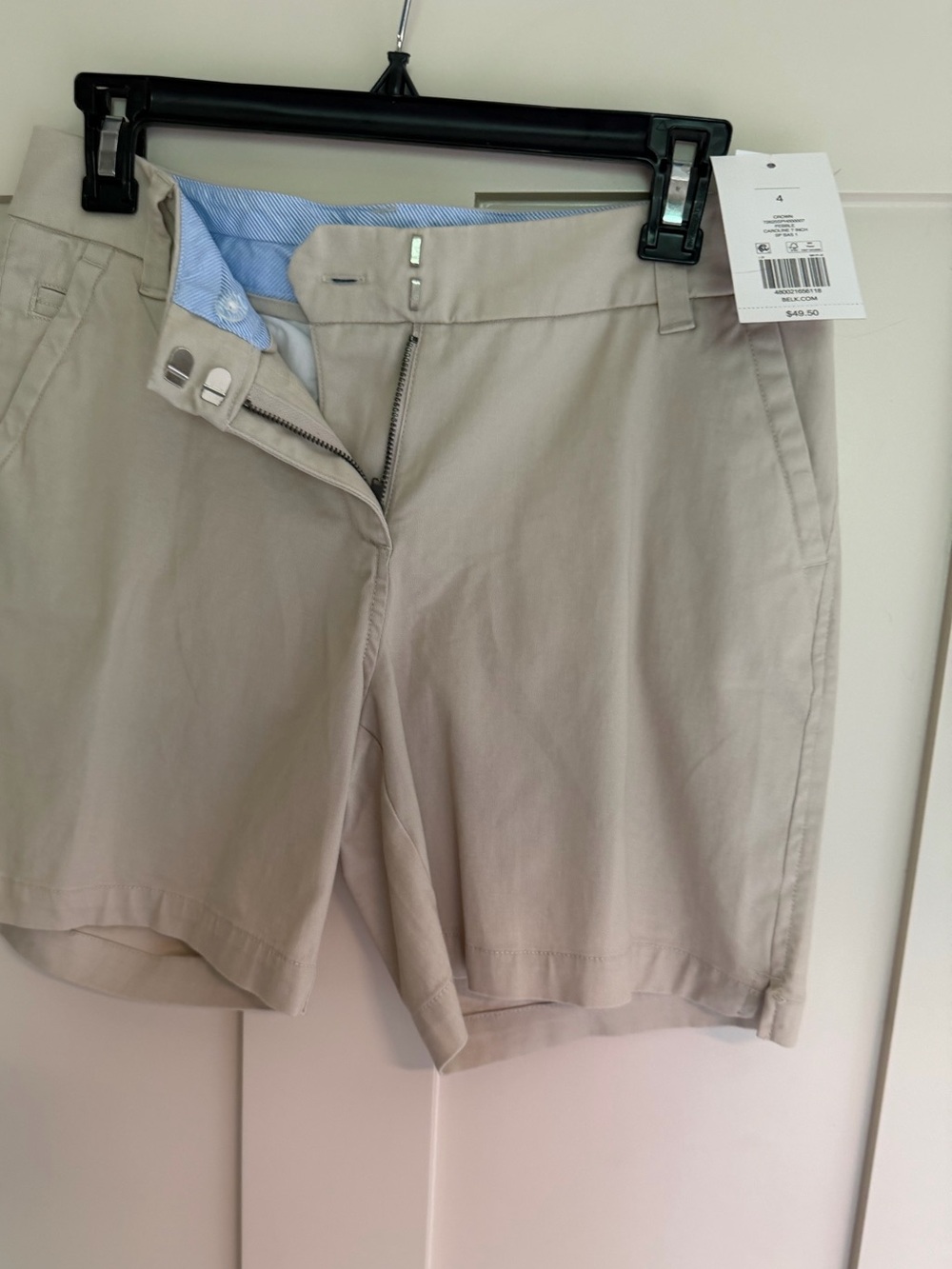 belk Beige Women's Cotton Blend Bermuda Shorts 7” length